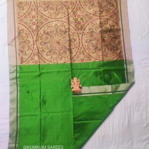 Handloom with Madhubani Print (Green)