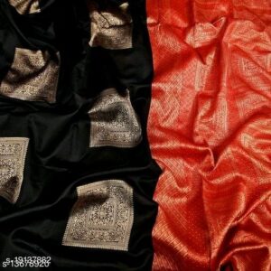 Silk with Block Jacquard Work (Black)