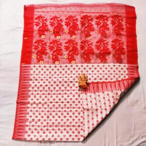 Dhakai Jamdani ( Red & White)