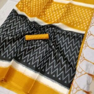 Khadi Cotton Silk (Yellow & Black)