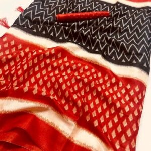 Khadi Cotton Silk (Red & Black)