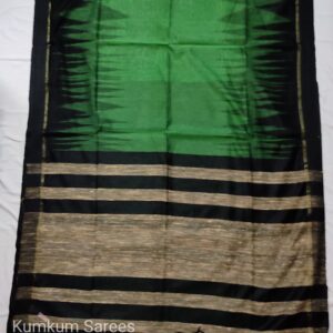 Khadi with Jute Aanchal (Fruit Green)