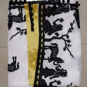 Handloom with Aplique Work (White)