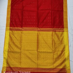 Handloom with Buti (Sangria Red & Yellow)