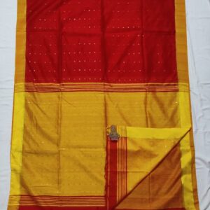 Handloom with Buti (Sangria Red & Yellow)