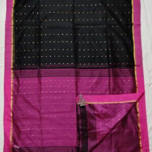 Handloom with Buti (Dark Purple & Black)