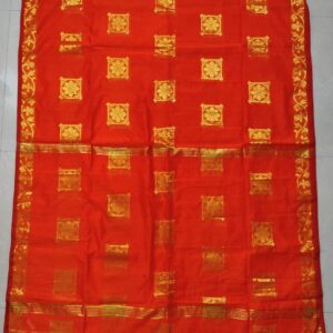 Handloom with Block Zari (Orange)