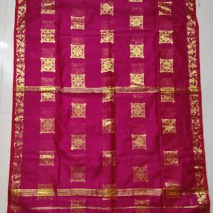 Handloom with Block Zari (Burgundy)