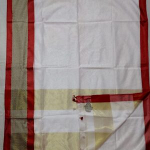 Handloom with Zigzag Border (White)