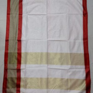 Handloom with Zigzag Border (White)